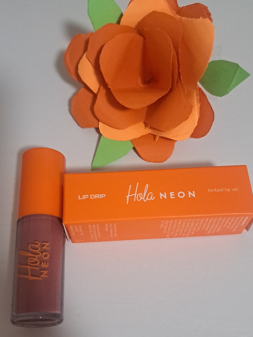 Hola Neon Lip Drip Tinted Lip Oil — Orange Box Color - Shine Me